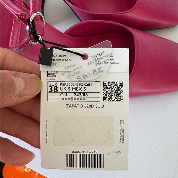 NWT Mango Pink Block Heel - Picture 9 of 10